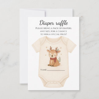 Cartons Réponse Reindeer Baby Shower Diaper Raffle