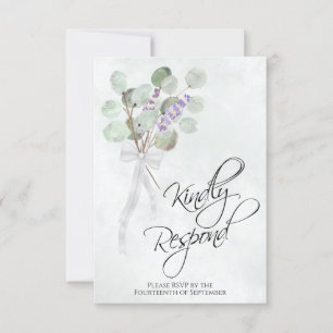 Cartons Réponse Répondre à l'Eucalyptus & Lavender Boho Mariage