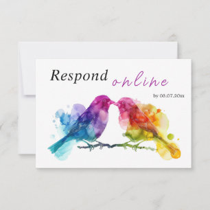 Cartons Réponse Répondre en ligne LGBTQ+ Rainbow Lovebirds