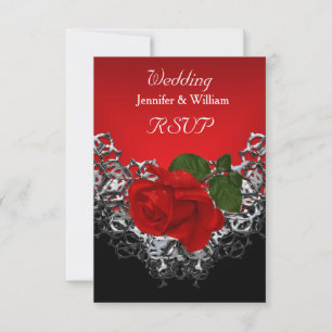 Cartons Réponse Répondre Mariage Noir Blanc Argent Rose Rouge Prof