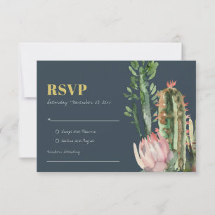 CARTONS RÉPONSE REPONSE AQUARELLE FLEURS ROSE FLOTTE CACTUS FEUILL