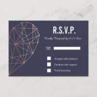 Cartons réponse | Réponse | Mariage Rose géométriq