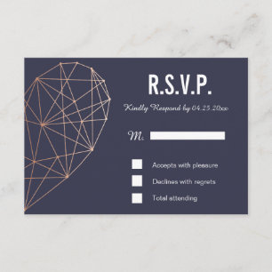 Cartons réponse   Réponse   Mariage Rose géométriq