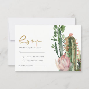 CARTONS RÉPONSE REPONSE PINK FLORAL DÉCOR DE CACTUS DU DÉSERT À L'