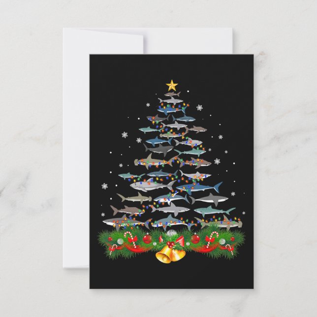 Cartons Réponse Requin Noël Arbre de requin Amateurs de cadeaux (Devant)