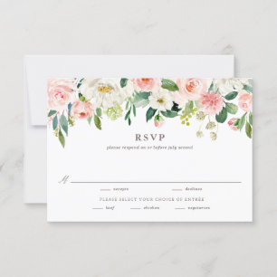 Cartons Réponse Ressort d'aquarelle romantique fleuris Mariage Ent
