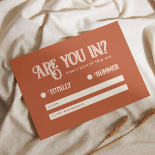 Cartons Réponse Retro rose rouge gras Typographie Mariage coloré