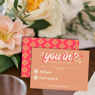 Cartons Réponse Retro Super Bold Typographie Colorful Mariage des 
