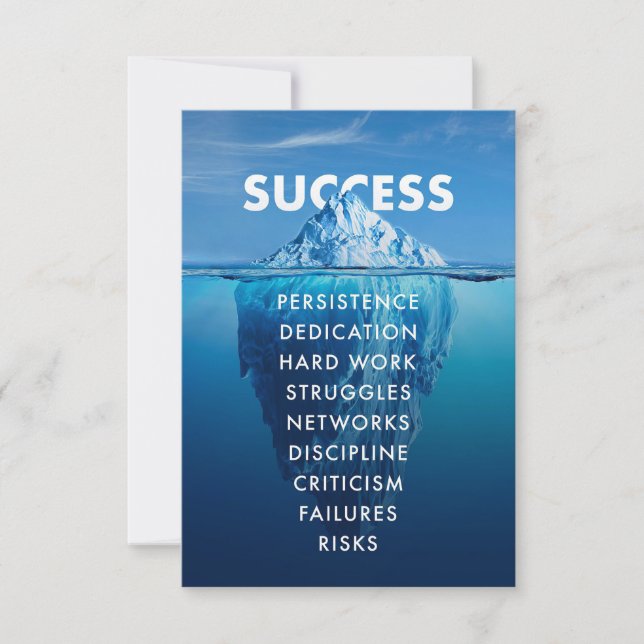 Cartons Réponse Réussite Iceberg Travail dur (Devant)