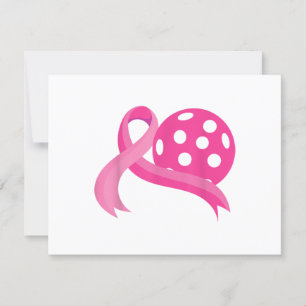 Cartons Réponse Ribbon Coeur Rose Cute Pickleball Cancer du sein A
