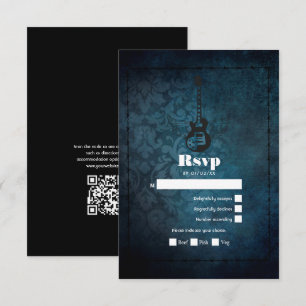 Cartons Réponse Rock n'Roll Retro Vintage Wedding QR Code