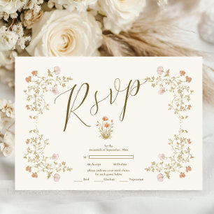 Cartons Réponse Rococo Floral Antique Frame Mariage