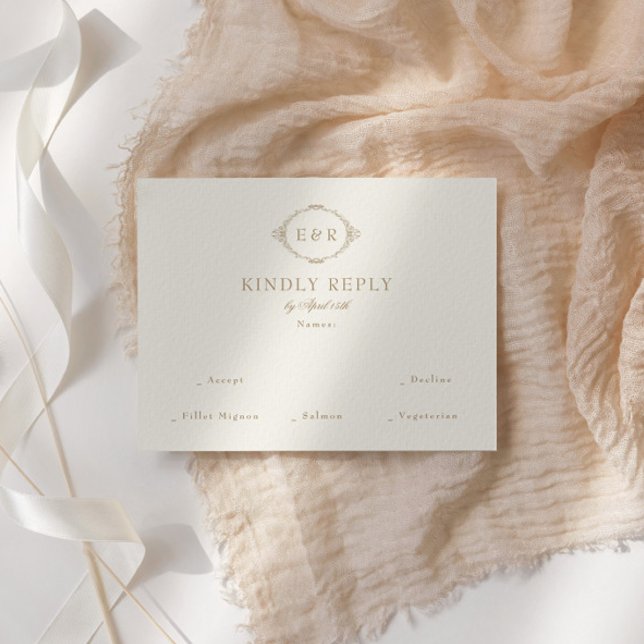 Cartons Réponse Romantic Baroque Ornate Frame Wedding (Créateur téléchargé)