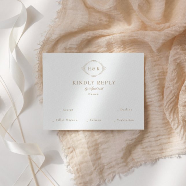 Cartons Réponse Romantic Baroque Ornate Frame Wedding (Créateur téléchargé)