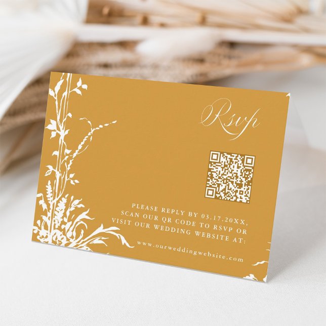 Cartons Réponse Romantic Botanical Arch Garden Amber Fall Wedding (Créateur téléchargé)