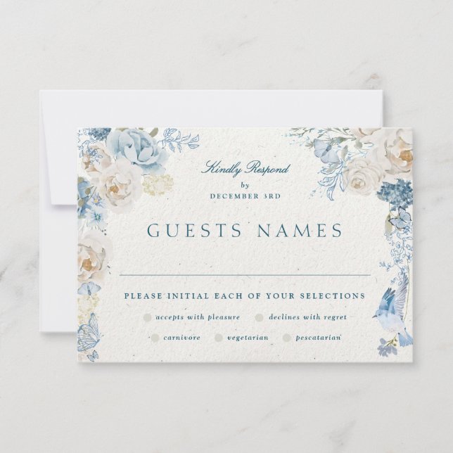 Cartons Réponse Romantique Cotswolds hiver Floral Mariage (Devant)