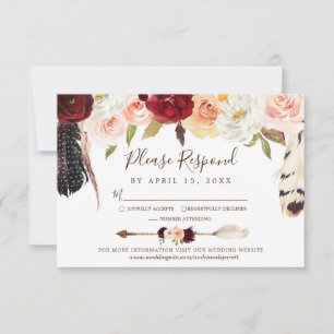 Cartons Réponse Rose de chasse et de chasse Dream Catcher Mariage