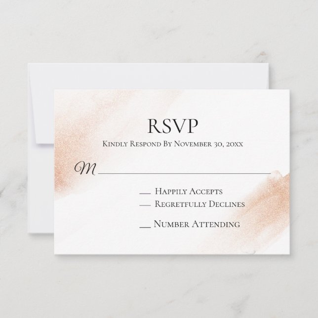 Cartons Réponse *~* Rose moderne Gold Mariage Abstrait Inviter RSV (Devant)