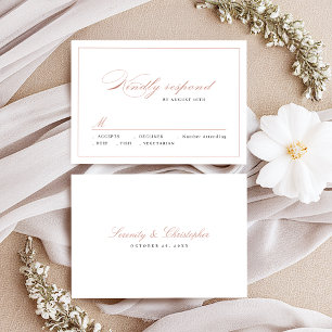 Cartons Réponse Rose or Classic Élégance Script mariage simple