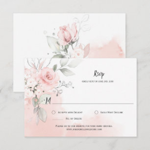 Cartons Réponse Rose pastel Roses rose pâle Aquarelle Laver