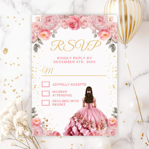 Cartons Réponse Rose Pink Princess Fleur Quinceañera