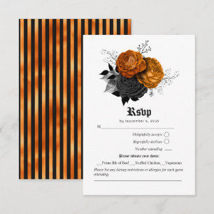 Cartons Réponse Roses de Halloween gothiques orange brûlé et noir