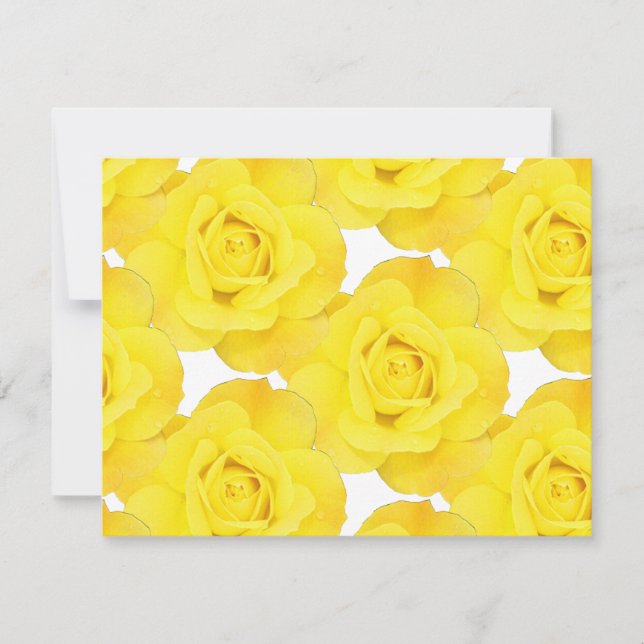 Cartons Réponse Roses Jaunes Fleurs Florales Or Blanc Motifs (Devant)