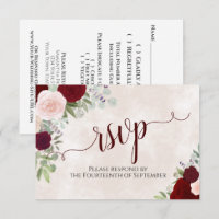 Roses rose et rouge Élégant Mariage de calligraphi