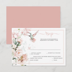 Cartons Réponse Roses Roses Roses Roses Roses, Colibri, Vert Sage