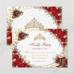 Cartons Réponse Roses Rouges de l'Ouest Golden Country Quinceañera