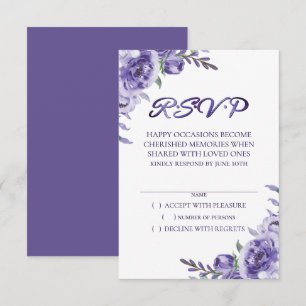 Cartons Réponse Roses violets   Elégante aquarelle florale Boho