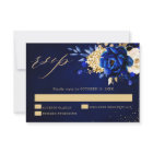 Royal Bleu Jaune Or Métallurique Mariage Floral RS