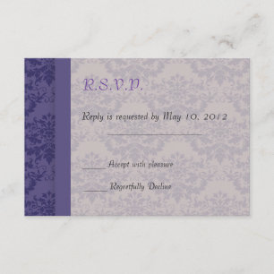 Cartons Réponse Royal Purple Mariage damassé