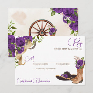 Cartons Réponse Royal Violet Charro Western Quinceanera
