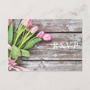 Cartons Réponse RSVP--Tulipes et bois roses