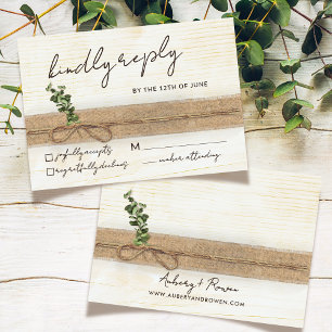 Cartons Réponse Russe Boho Floral Eco Wood Eucalyptus Mariage