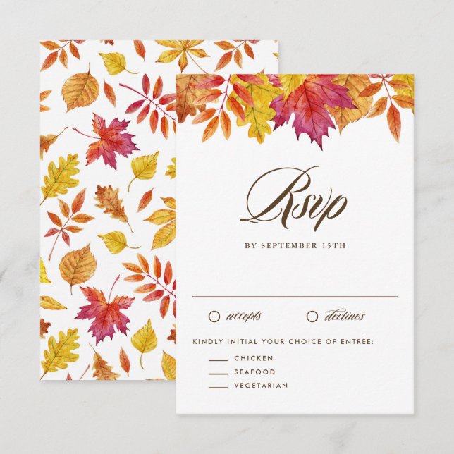 Cartons Réponse Russe chute Feuille Garland Mariage d'automne (Devant / Derrière)