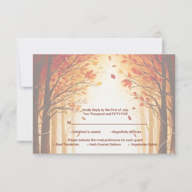 Cartons Réponse Rustic Autumn Forest Pumpkin Wedding (Devant)