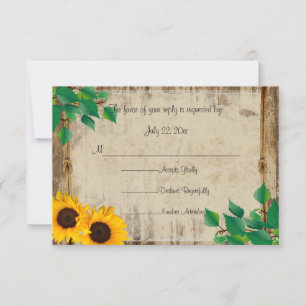 Cartons Réponse Rustic Barn Wood Sunflower