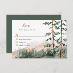 Cartons Réponse Rustic Mountains Forest Pine Spruce Trees Mariage