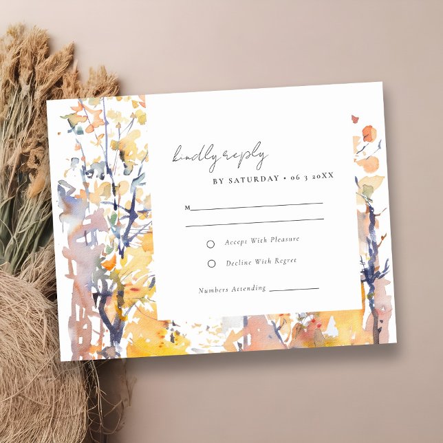 Cartons Réponse Rustic Pastel Automne Mariage Paysage d'automne (Créateur téléchargé)