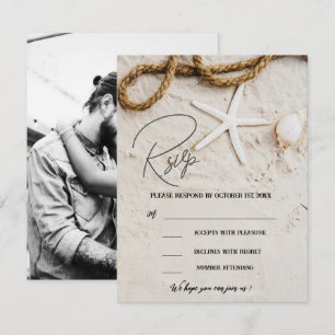 Cartons Réponse Rustic Tropical Beach Coastal Photo Mariage