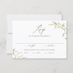 Cartons Réponse Rustique aquarelle Mariage de frontières vertes