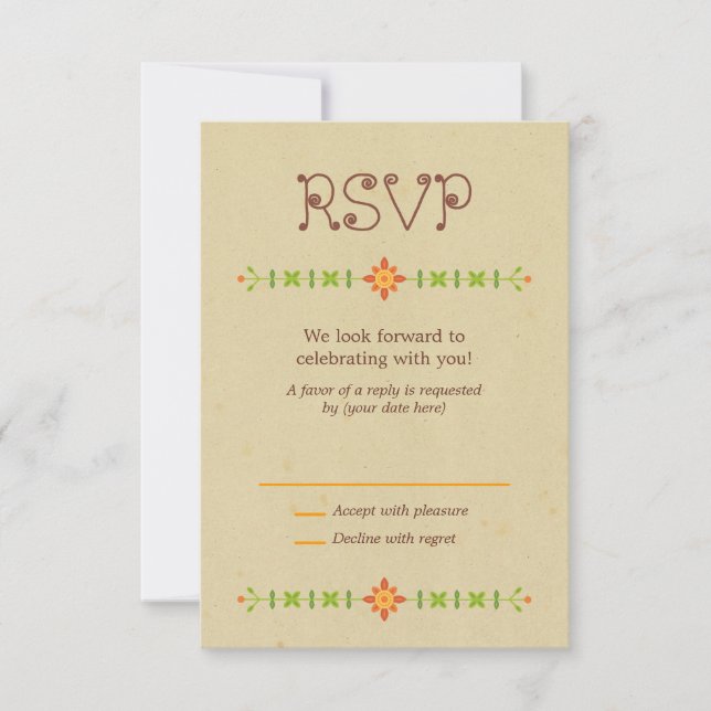 Cartons Réponse Rustique Boho Lovebird Owl Couple Mariage (Devant)