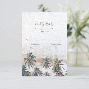 Cartons Réponse Rustique Palm Tree Beach Destination Mariage
