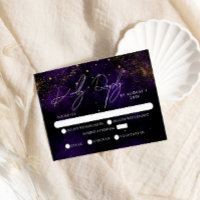 RVSP Aquarelle violet foncé Mariage d'or magique