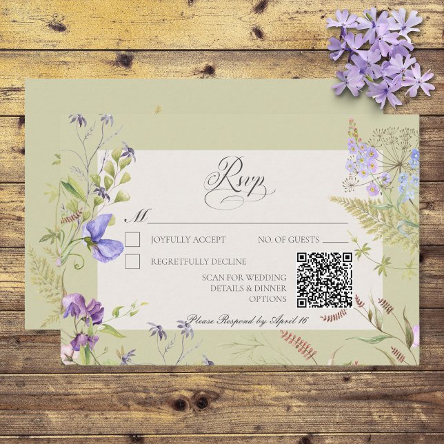 Cartons Réponse Sage Fleur sauvage rustique Lavande & Sage (Créateur téléchargé)