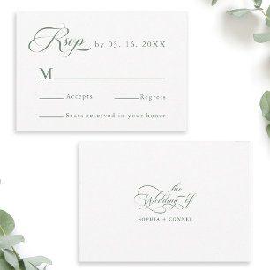 Cartons Réponse Sage Green Delicate Mariage élégant