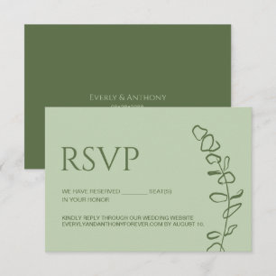 Cartons Réponse Sage Green Eucalyptus Mariage Chic Sièges réservés