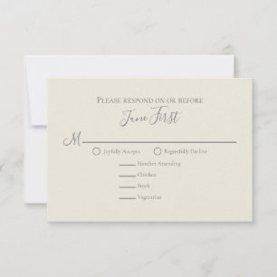 Cartons Réponse Sage Green Foliage Mariage Meal Choice